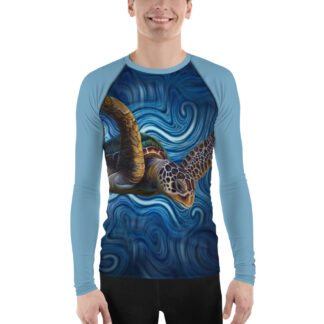 CAVIS Sea Turtle Men's Rash Guard - Light Arms - Front