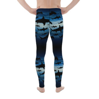 CAVIS Hammerhead Shark Pattern Leggings - Men's Scuba Leggings - Back