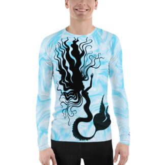 CAVIS Mermaid Men's Rash Guard - Light Blue - Front