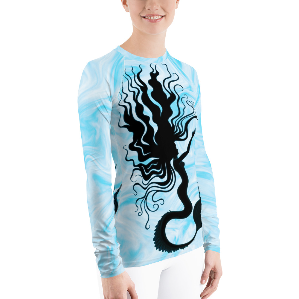 CAVIS Mermaid Women's Rash Guard - Light Blue - Right