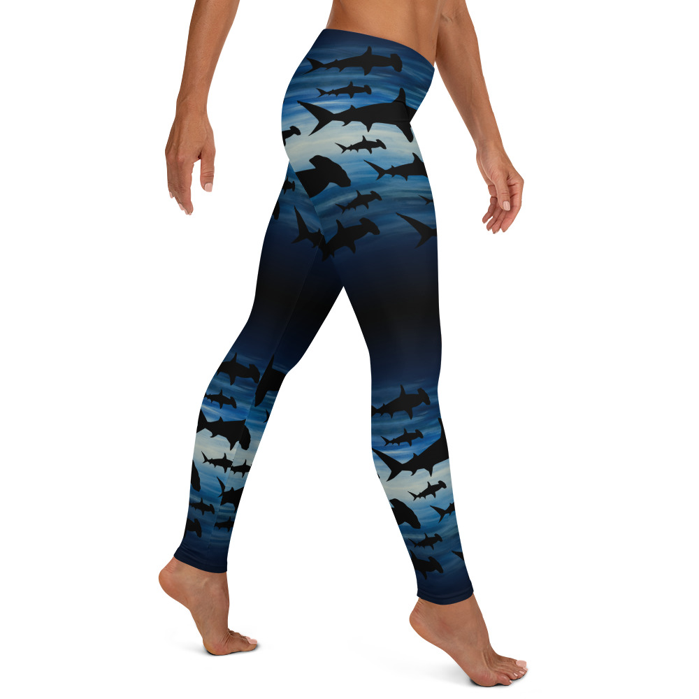 CAVIS Hammerhead Shark Pattern Leggings - Women's Scuba Leggings - Right