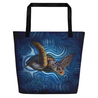CAVIS Sea Turtle Beach Bag - Artsy Sea Life Tote