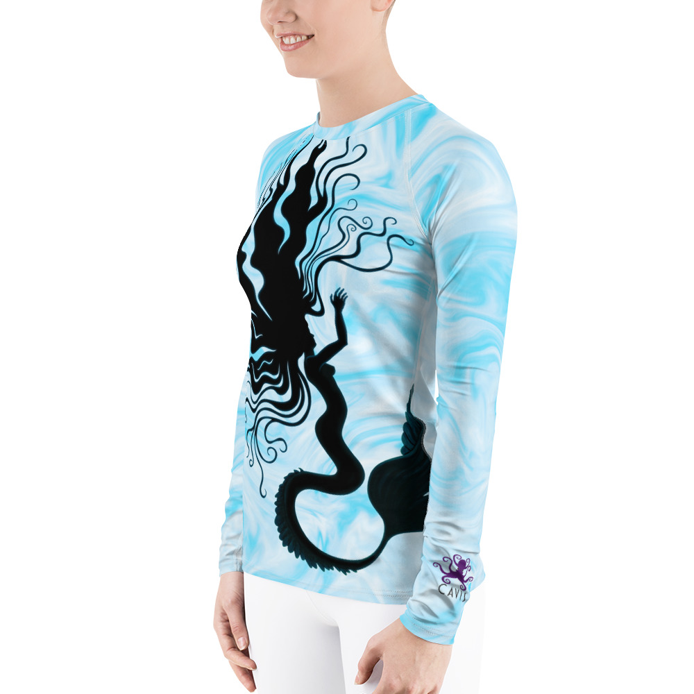 CAVIS Mermaid Women's Rash Guard - Light Blue - Left