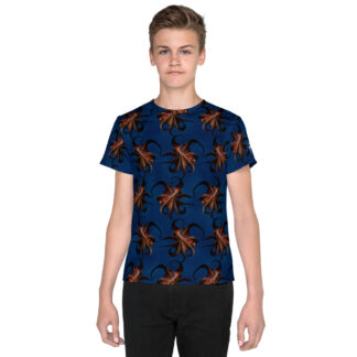 CAVIS Flying Octopus Pattern Youth Shirt - Front