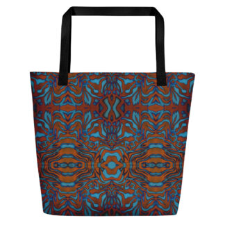 CAVIS Wonderpus Beach Bag - Orange Blue Octopus Tote Bag