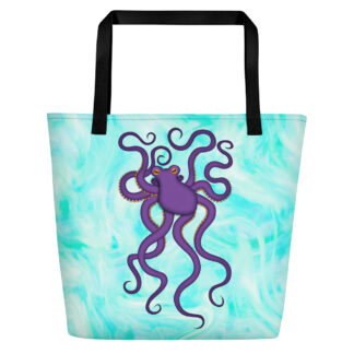CAVIS Purple Octopus Beach Bag - Light Background