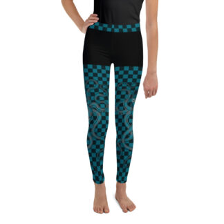 CAVIS 80's Retro Style Checkered Camouflage Octopus High Waist Leggings - Youth - Front