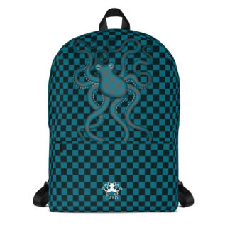 CAVIS 80's Retro Style Checkered Camouflage Octopus Backpack - Book Bag - Front