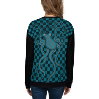 CAVIS 80's Retro Style Checkered Camouflage Octopus Sweatshirt - Back