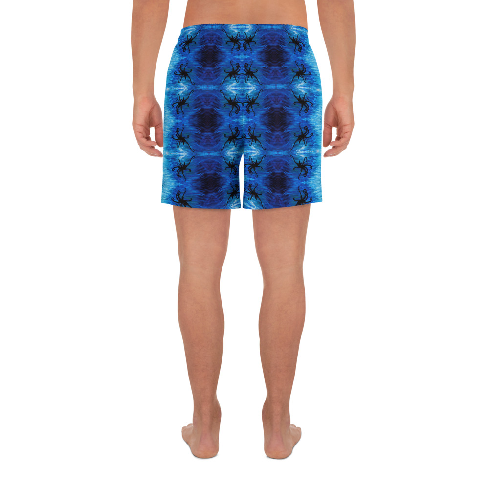 CAVIS Blue Ocean Octopus Men's Athletic Shorts - Back