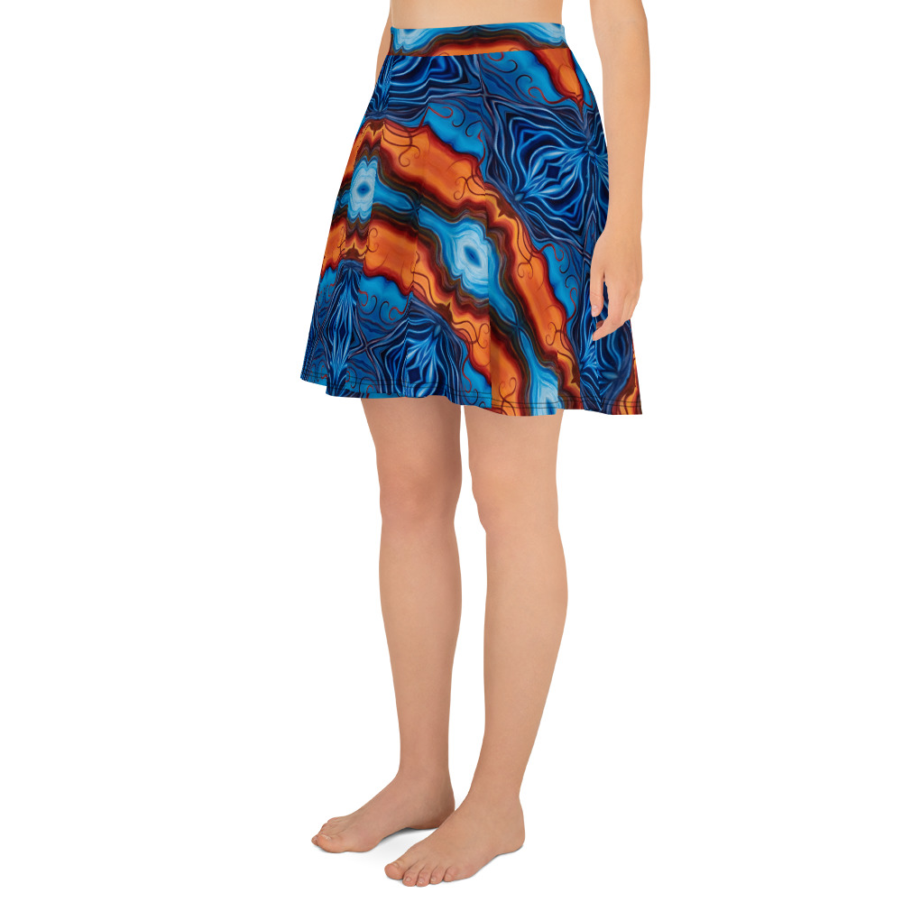 CAVIS Reborn Pattern Psychedelic Skater Style Flare Skirt - Left