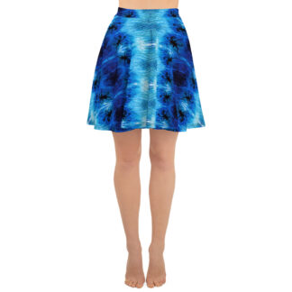CAVIS Blue Ocean Octopus Skater Style Flare Skirt - Front
