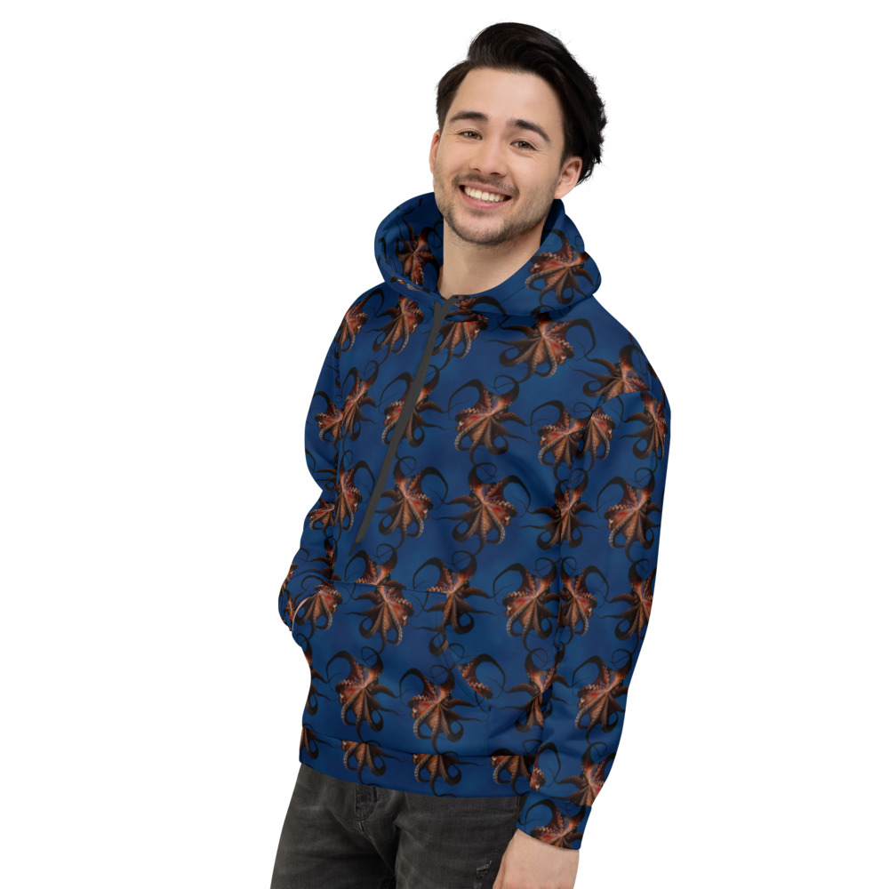 CAVIS Flying Octopus Pull Over Hoodie - Hooded Sweatshirt - Left