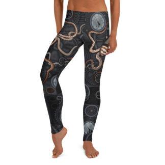 CAVIS Steampunk Octopus Gears Women's Leggings - Front