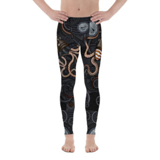 CAVIS Steampunk Octopus Gears Men's Leggings - Front