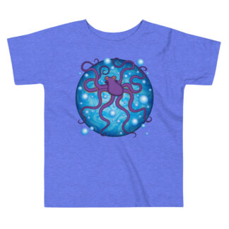 CAVIS Purple Octopus Bubbles Toddler Short Sleeve Tee