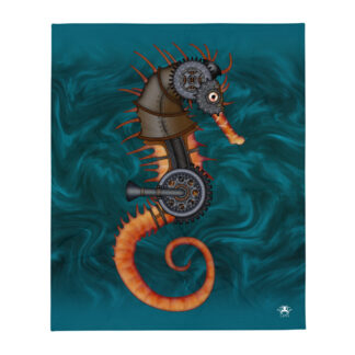 CAVIS Steampunk Seahorse Throw Blanket