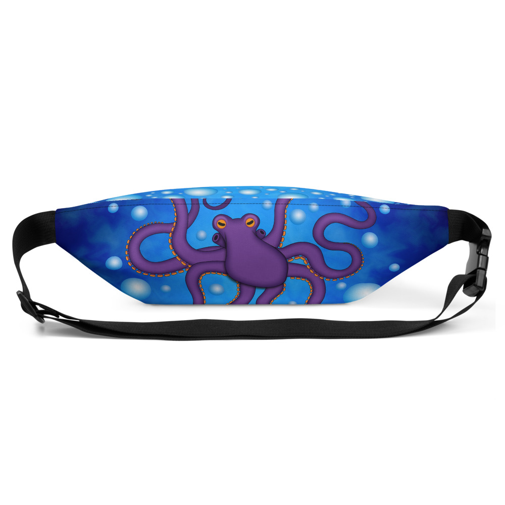CAVIS Purple Octopus Bubbles Fanny Pack, Sea Life Waist Bag Cartoon Fashion Belt Pack - Image 4