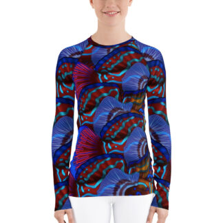 CAVIS Mandarinfish Pattern Women’s Rash Guard - Scuba Dive Skin - Swim Shirt - Women's - Front