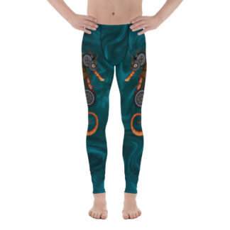 CAVIS a Steampunk Seahorse Men’s Leggings, Sea Life Dive Skin Yoga Pants