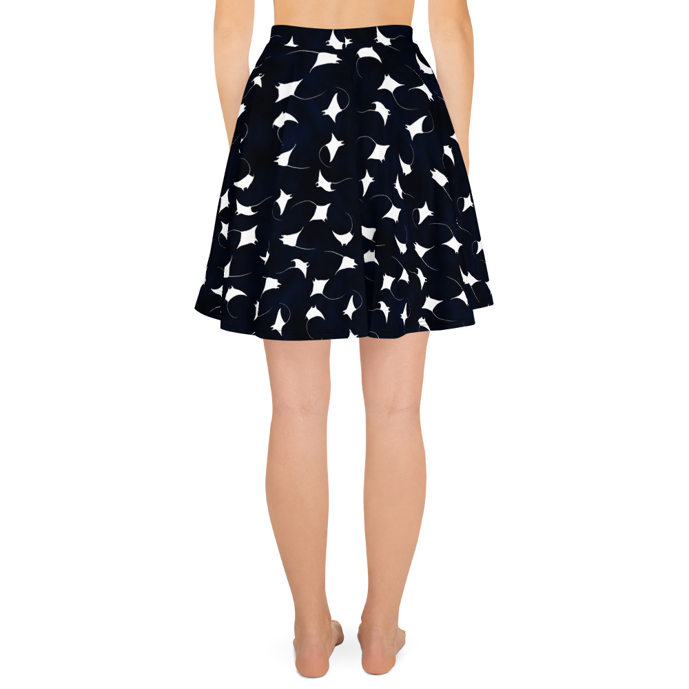 CAVIS Mobula Ray Skater Skirt, Alternative Devil Rays Goth Flare Skirt - Image 2