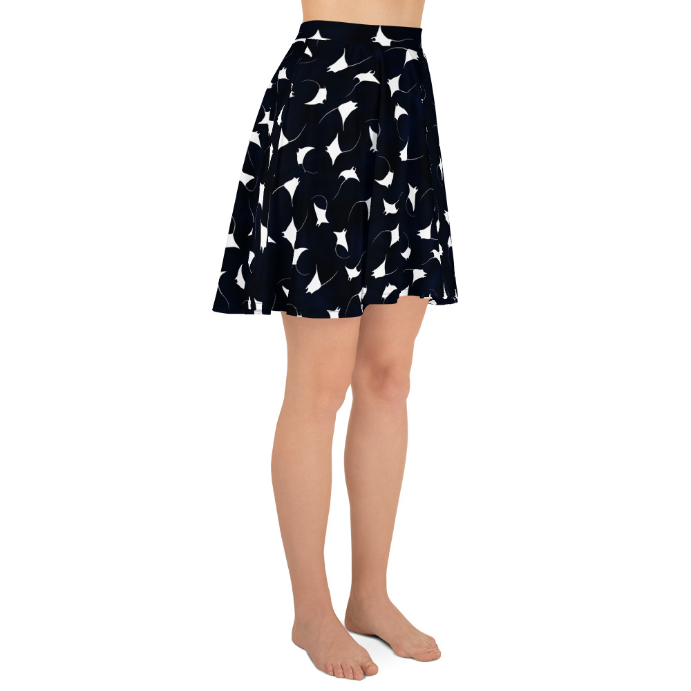 CAVIS Mobula Ray Skater Skirt, Alternative Devil Rays Goth Flare Skirt - Image 4