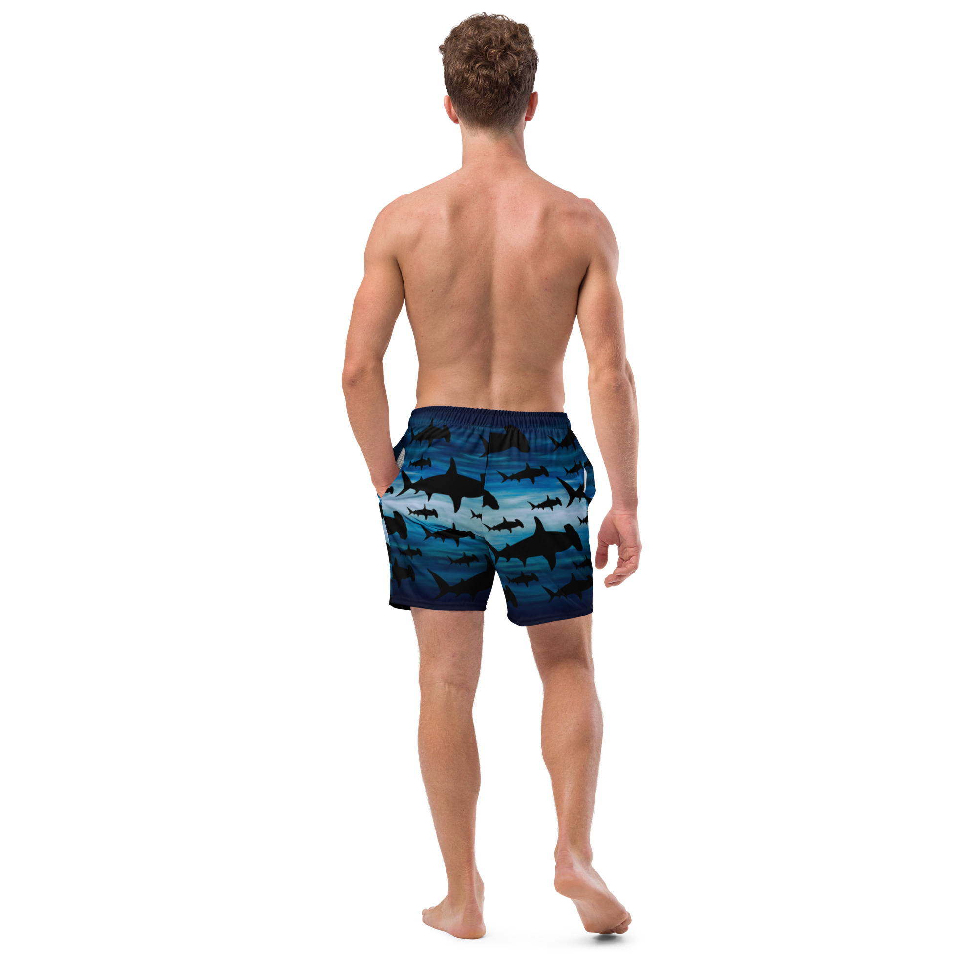CAVIS a Shark Pattern Hammerhead Men's Swim Trunks, Sea Life Swimsuit - Image 5