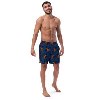 CAVIS Flying Octopus Men's Swim Trunks, Unique Underwater Sea Life Swimsuit