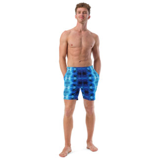 CAVIS Blue Ocean Octopus Men’s Swim Trunks, Unique Underwater Sea Life Swimsuit