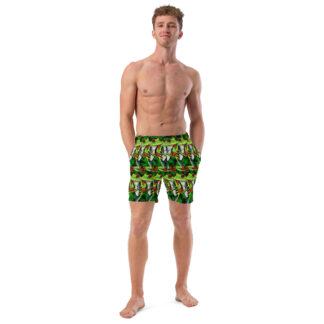 CAVIS Psychedelic Frog Men's Swim Trunks, Funny Swimsuit