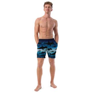 CAVIS a Shark Pattern Hammerhead Men's Swim Trunks, Sea Life Swimsuit