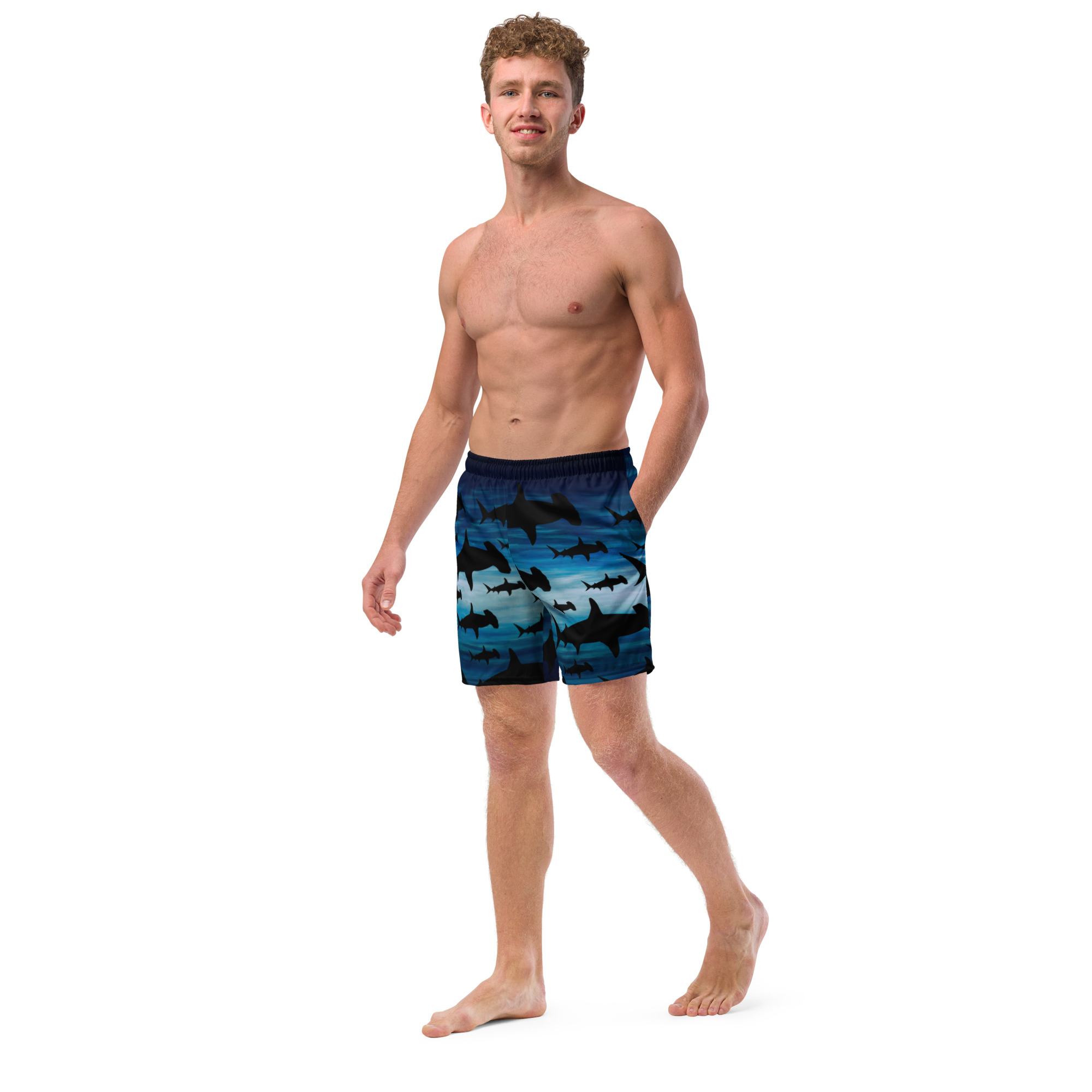 CAVIS a Shark Pattern Hammerhead Men's Swim Trunks, Sea Life Swimsuit - Image 4