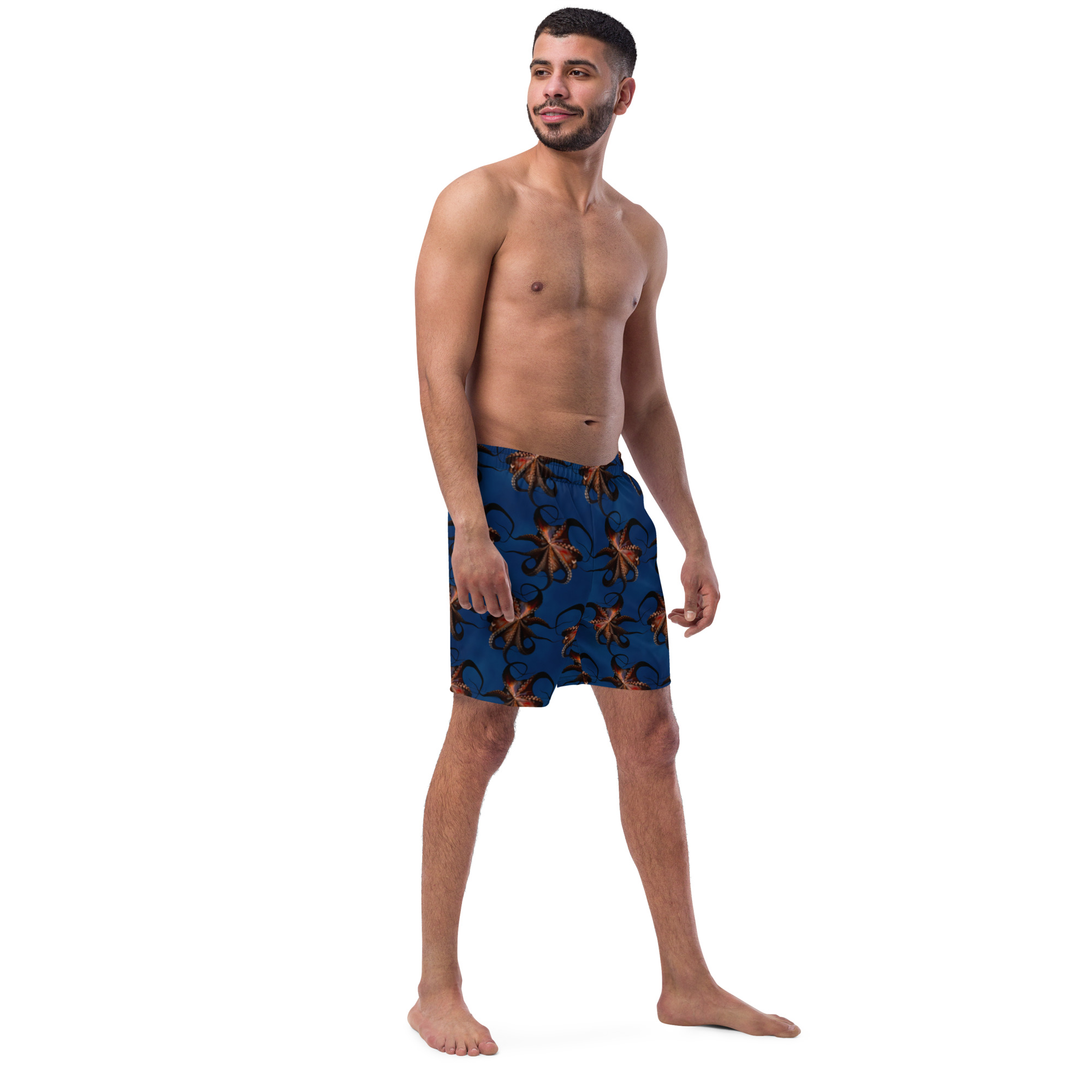 CAVIS Flying Octopus Men's Swim Trunks, Unique Underwater Sea Life Swimsuit - Image 3