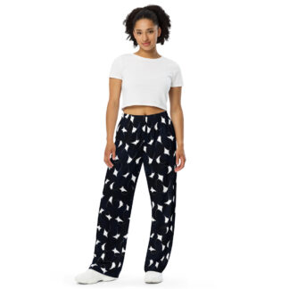 CAVIS Mobula Ray Unisex Wide-leg Pants, Alternative Devil Rays Lounge Pants, Pajama Bottoms