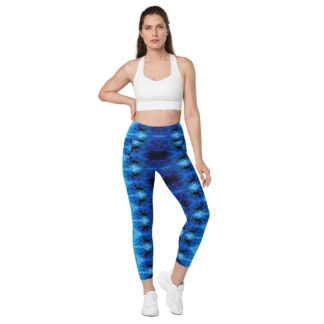 CAVIS Ocean Octopus High Waist Leggings with Pockets, Alternative Purple Blue Dive Skin Yoga Pants