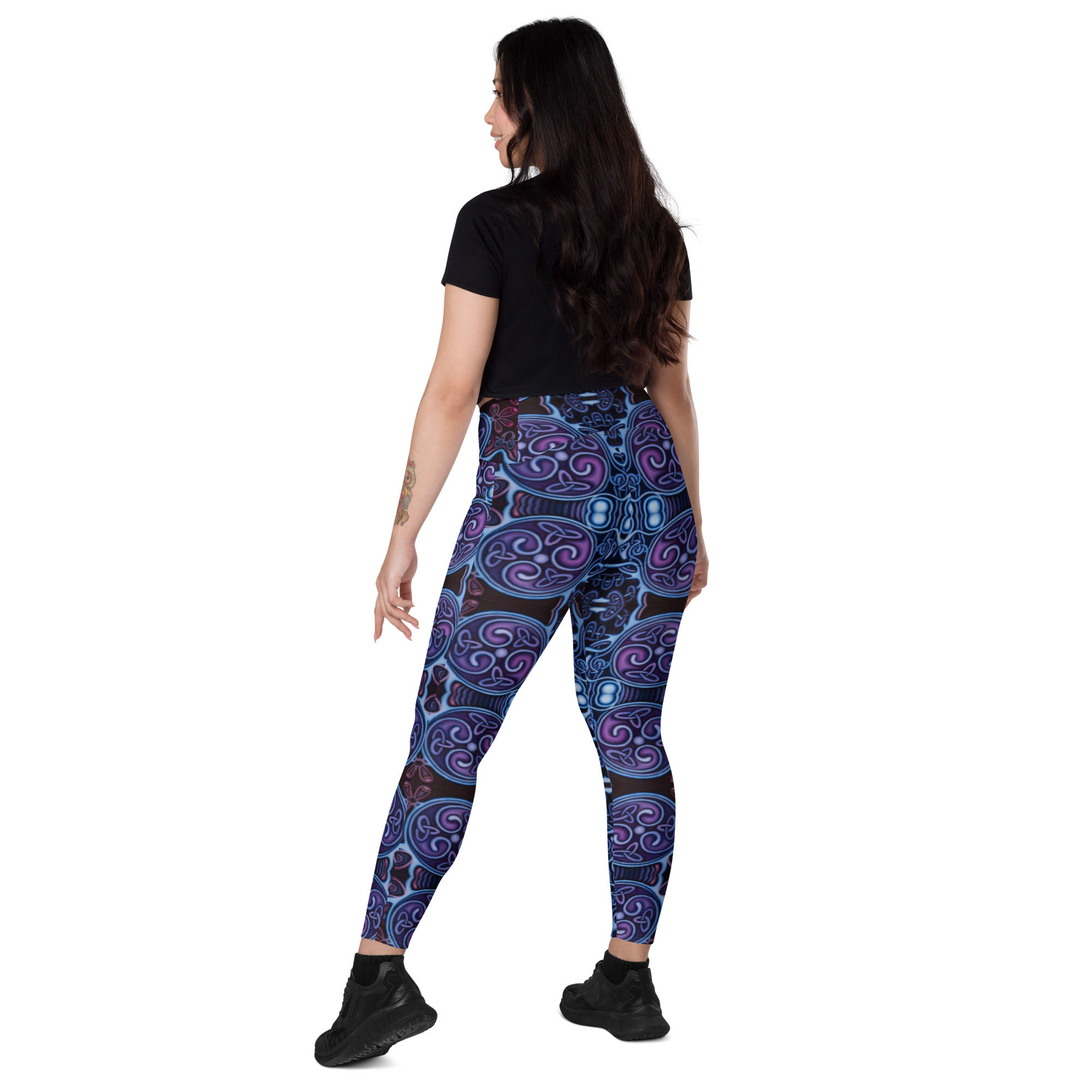 CAVIS Celtic Soul High Waist Leggings with Pockets, Alternative Purple Blue Dive Skin Yoga Pants - Image 4