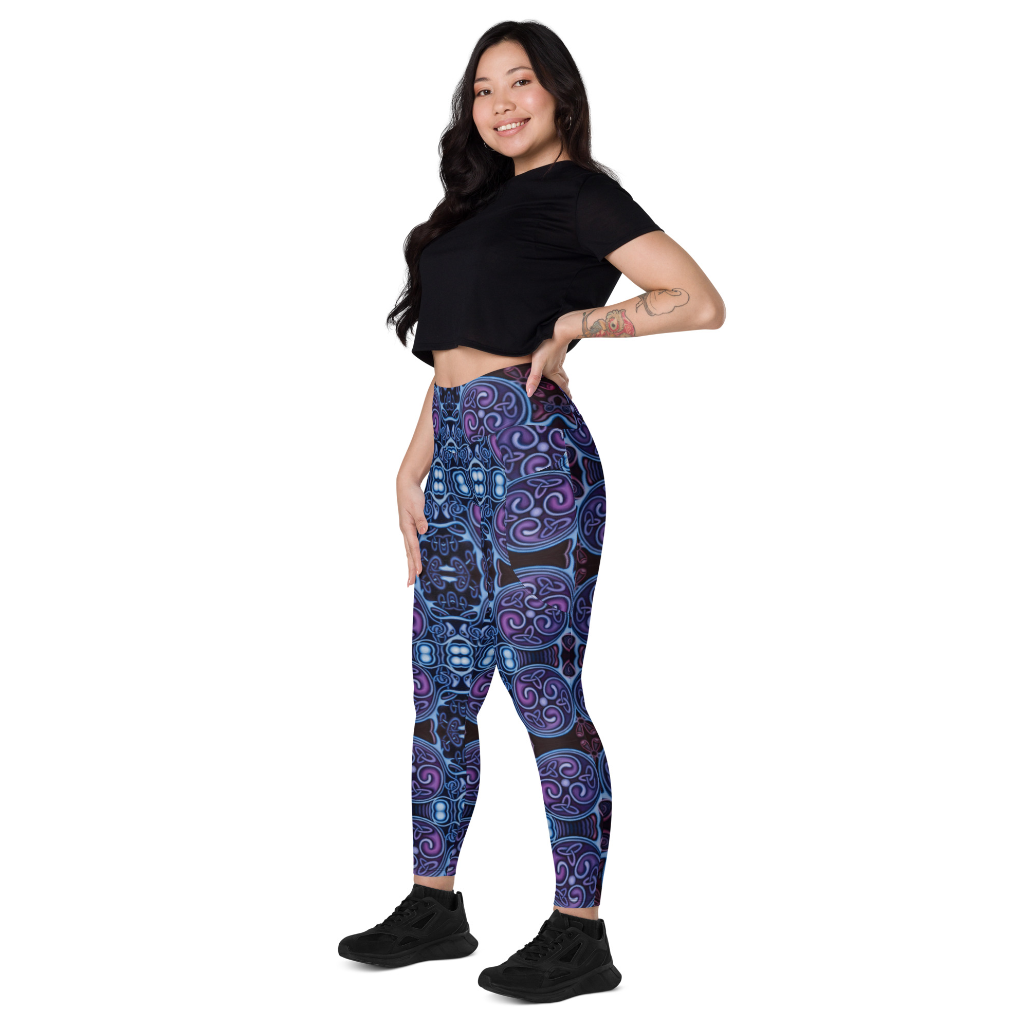 CAVIS Celtic Soul High Waist Leggings with Pockets, Alternative Purple Blue Dive Skin Yoga Pants - Image 7