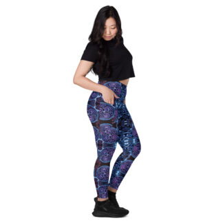 CAVIS Celtic Soul High Waist Leggings with Pockets, Alternative Purple Blue Dive Skin Yoga Pants