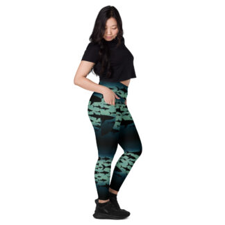 CAVIS a Shark Pattern Leggings, Alternative Sea Life Dive Skin Yoga Pants