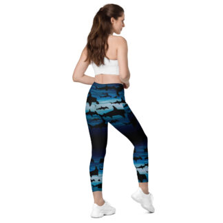 CAVIS a Hammerhead Shark High Waist Leggings with Pockets, Alternative Sea Life Dive Skin Yoga Pants