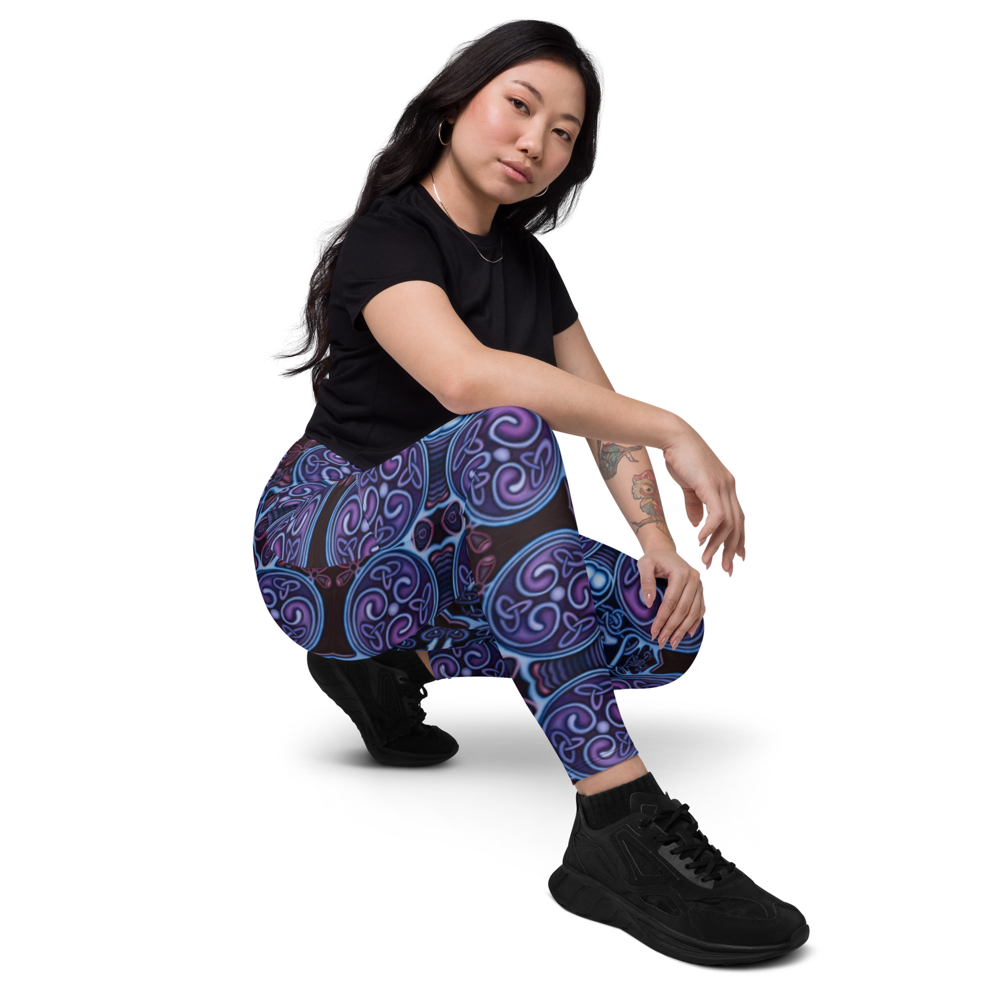 CAVIS Celtic Soul High Waist Leggings with Pockets, Alternative Purple Blue Dive Skin Yoga Pants - Image 3