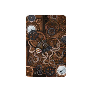 CAVIS a Steampunk Octopus (Copper) Sherpa blanket, Sea Life patterned Linens