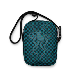 CAVIS Checkered Camouflage Octopus Nautical Utility Cross-body Bag, Underwater Sea Life Tote