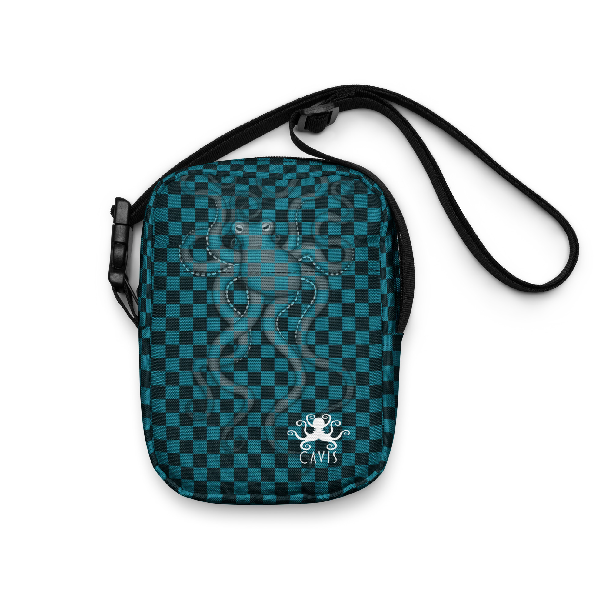 CAVIS Checkered Camouflage Octopus Nautical Utility Cross-body Bag, Underwater Sea Life Tote - Image 15