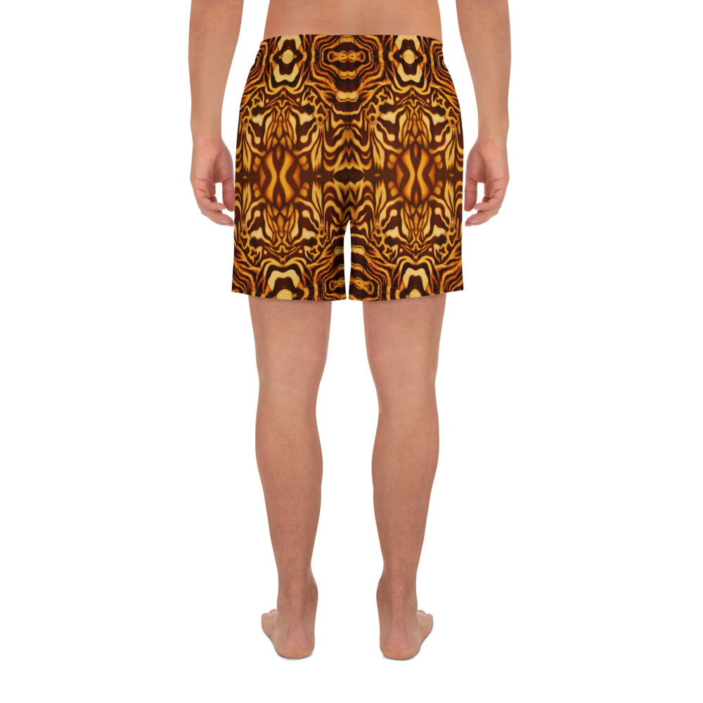 CAVIS Wunderpus Men’s Athletic Shorts, Alternative Yellow Orange Octopus Pattern Long Shorts - Image 12