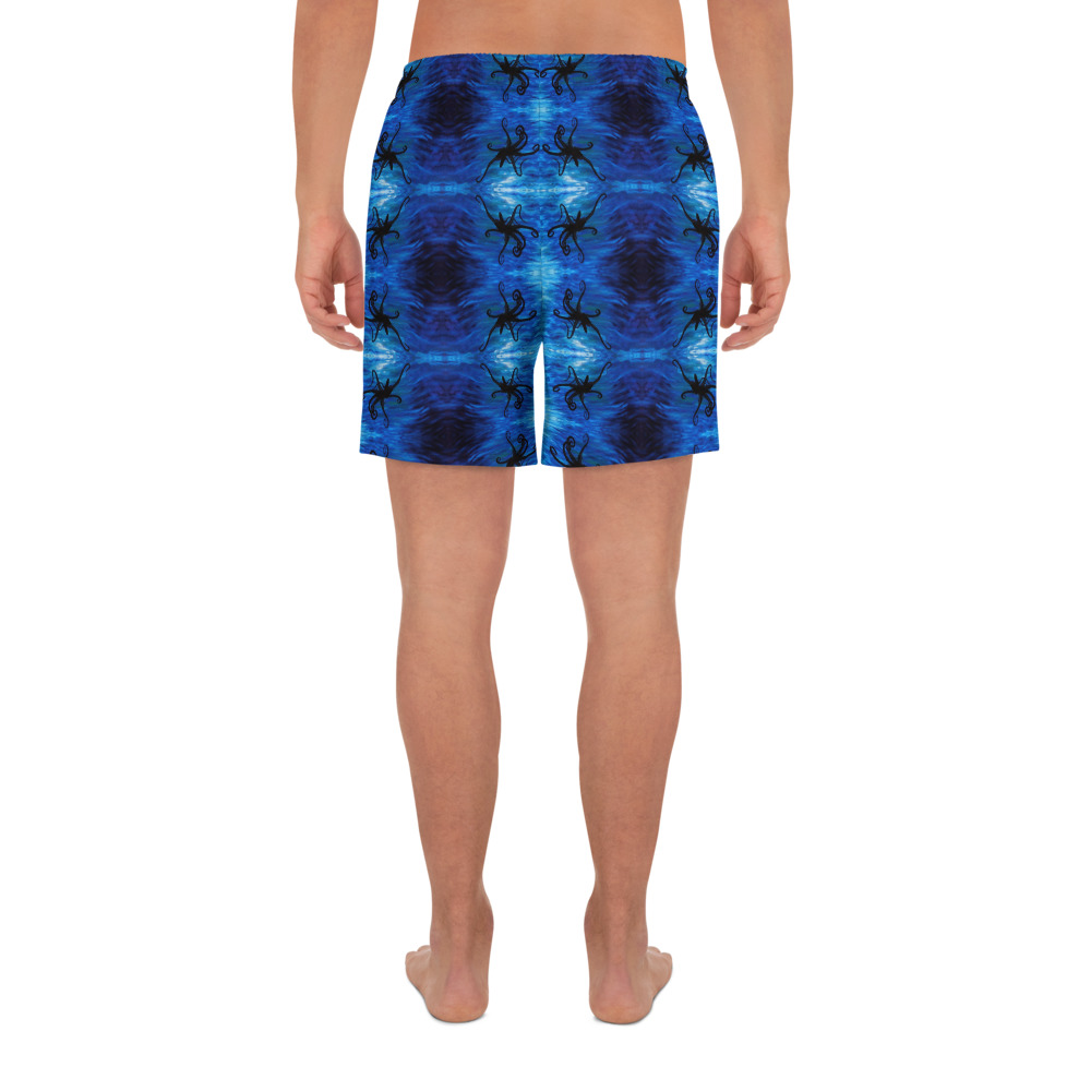 CAVIS Blue Ocean Octopus Men's Athletic Long Shorts, Unique Underwater Sea Life Shorts - Image 12