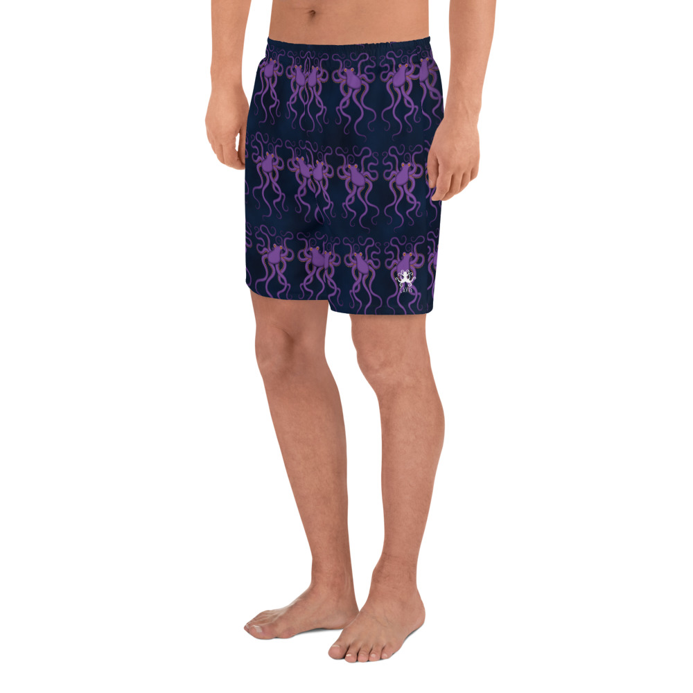 CAVIS Purple Octopus Men's Athletic Long Shorts, Unique Underwater Sea Life Shorts - Image 14