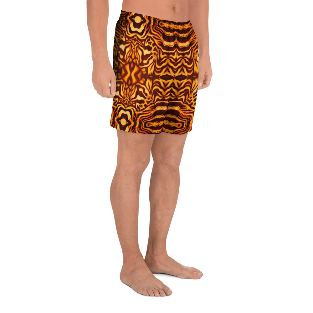 CAVIS Wunderpus Men’s Athletic Shorts, Alternative Yellow Orange Octopus Pattern Long Shorts - Image 10