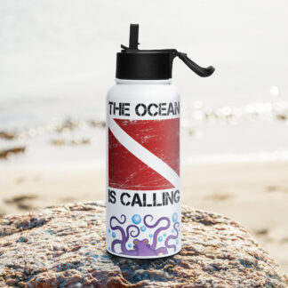 CAVIS Ocean is Calling Stainless Steel Water Bottle with a Straw Lid