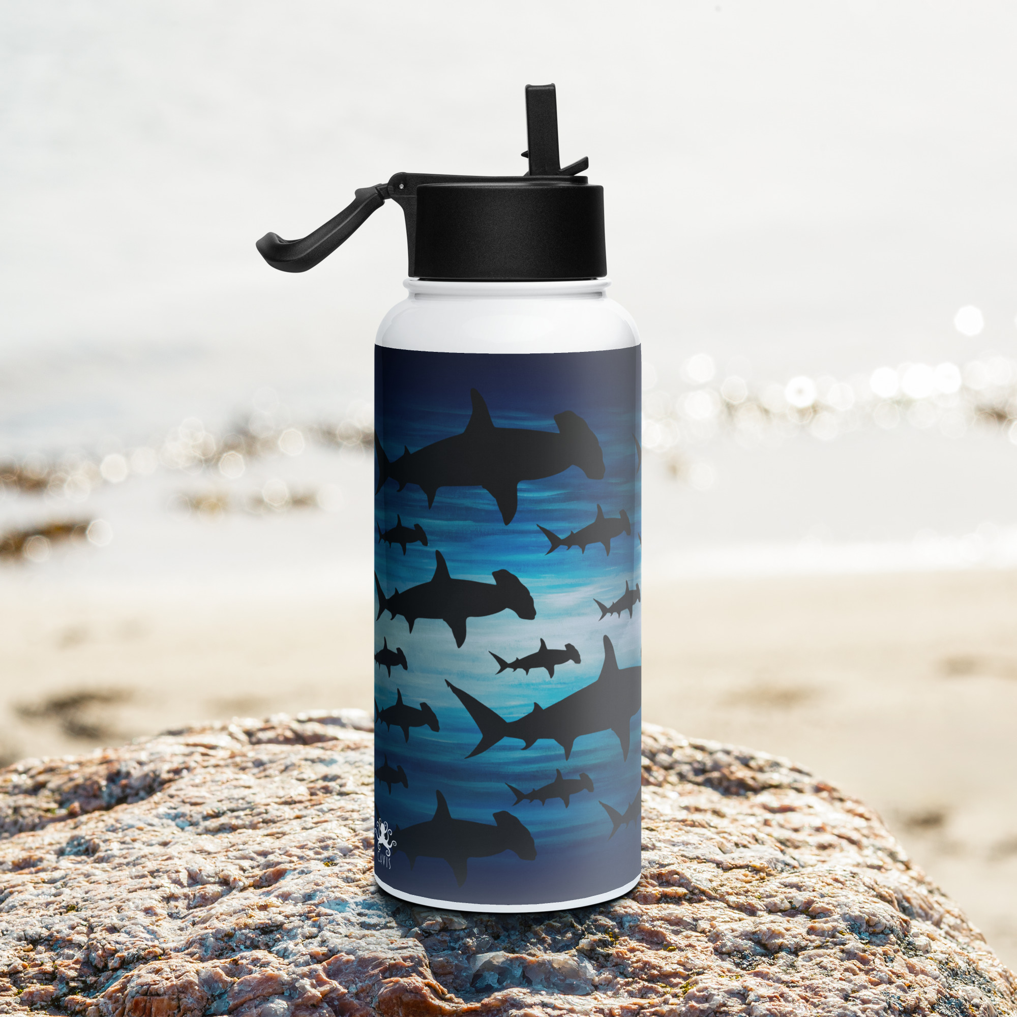 CAVIS a Hammerhead Shark Stainless Steel Water Bottle with a Straw Lid - Image 2